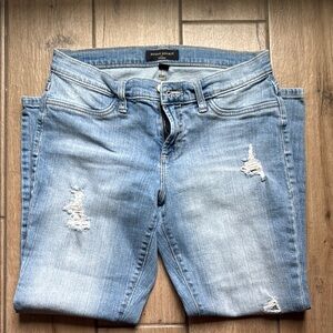 Banana Republic Blue Skinny Jeans with Distressed Details